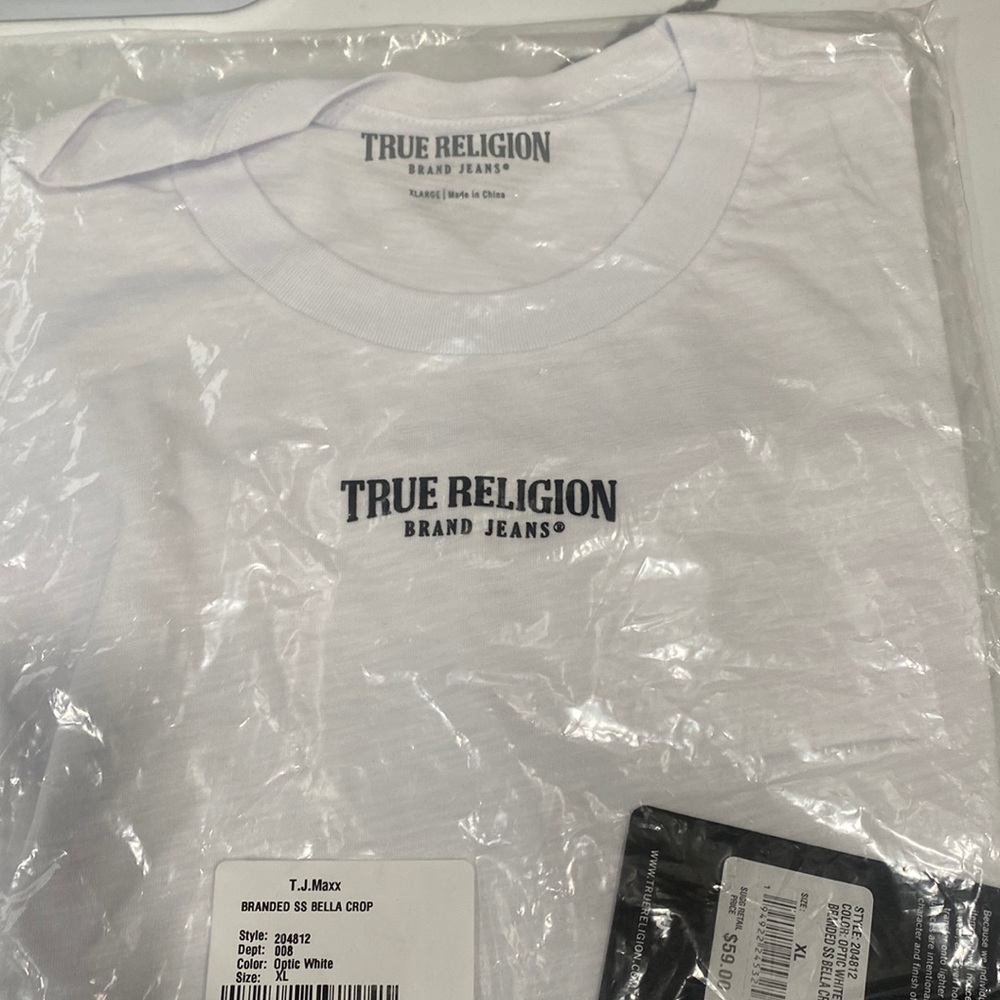White mens true religion white t shirt